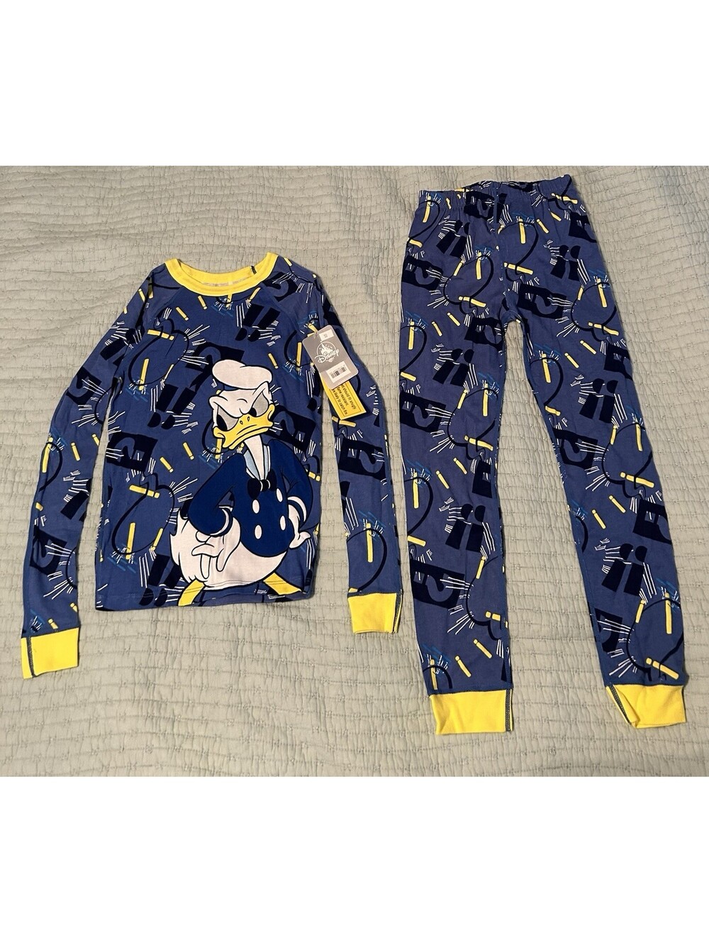 NWT Disney Donald Duck, Blue 2-Piece Pajama Set Kids Size 10